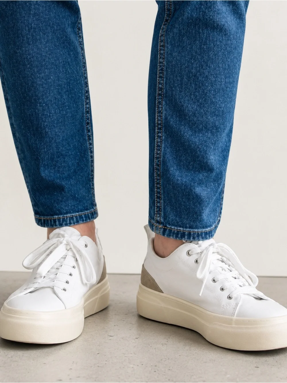Sam Edelman Women’s Platform Canvas Sneakers White Size 6.5 Lace Up Casual